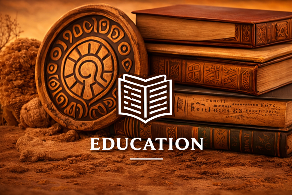 books and knowledge in golden light